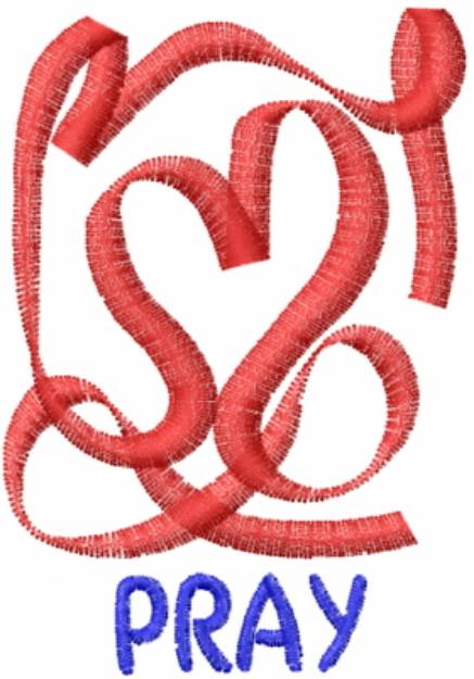 Picture of Pray Heart Abstract Red Machine Embroidery Design