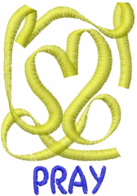 Picture of Pray Heart Abstract Yellow Machine Embroidery Design