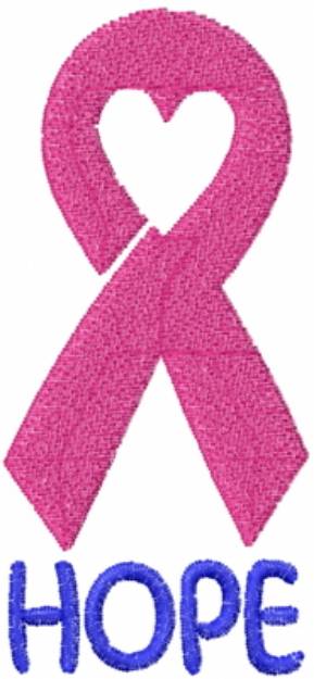 Picture of Hope Heart Ribbon Pink Machine Embroidery Design