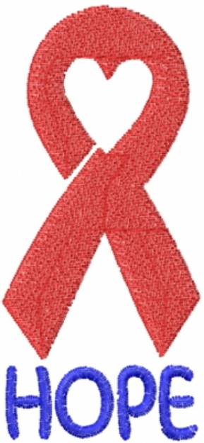 Picture of Hope Heart Ribbon Red Machine Embroidery Design