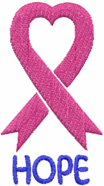 Picture of Heart Hope Ribbon Pink Machine Embroidery Design