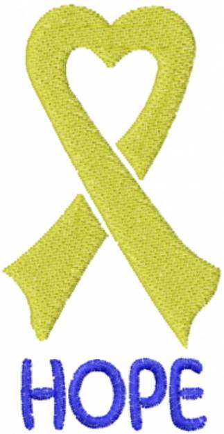 Picture of Hope Heart Yellow Machine Embroidery Design