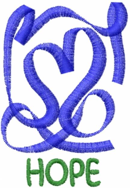 Picture of Abstract Hope Heart Blue Machine Embroidery Design
