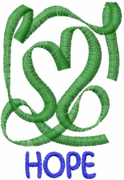 Picture of Abstract Hope Heart Green Machine Embroidery Design