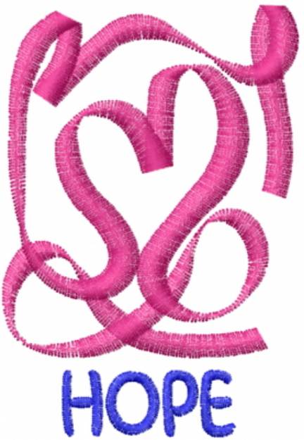 Picture of Abstract Hope Heart Pink Machine Embroidery Design