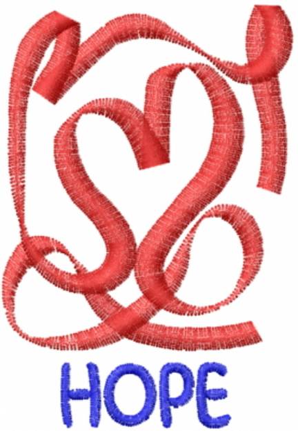 Picture of Abstract Hope Heart Red Machine Embroidery Design