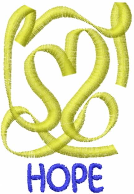 Picture of Abstract Hope Heart Yellow Machine Embroidery Design