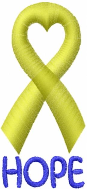 Picture of Satin Hope Heart Yellow Machine Embroidery Design