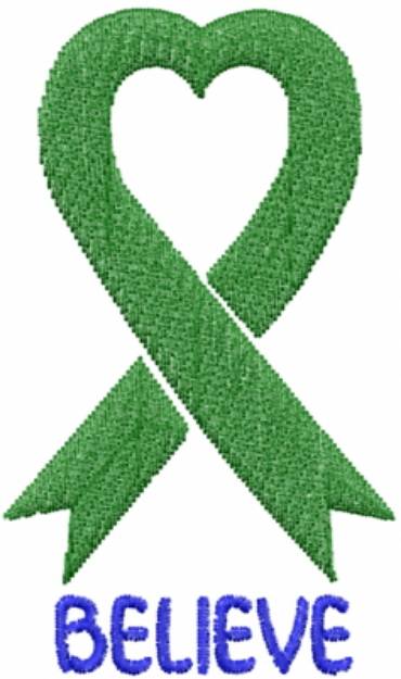 Picture of Believe Ribbon Green Machine Embroidery Design