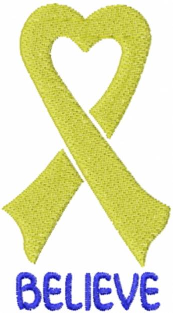Picture of Believe Heart Yellow Machine Embroidery Design