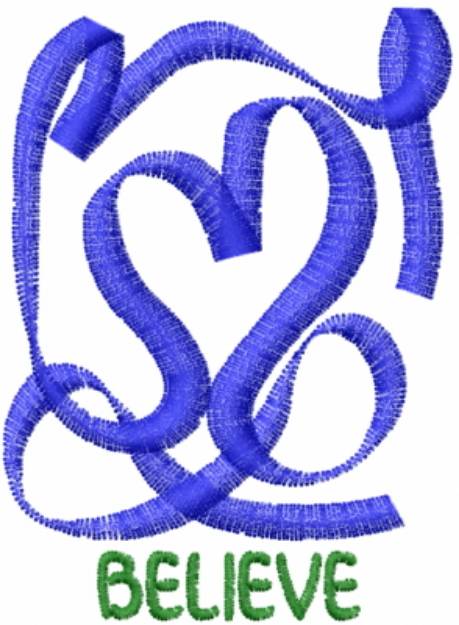 Picture of Believe Abstract Blue Machine Embroidery Design