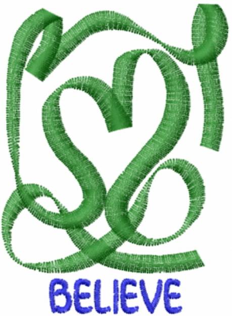 Picture of Believe Abstract Green Machine Embroidery Design