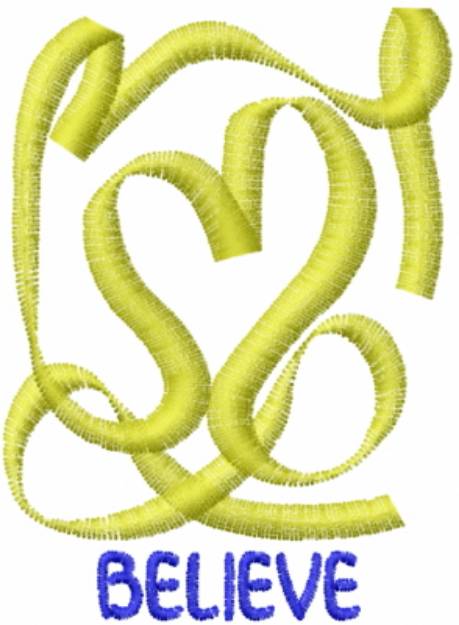 Picture of Believe Abstract Yellow Machine Embroidery Design
