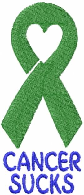 Picture of Cancer Sucks Green Ribbon Machine Embroidery Design