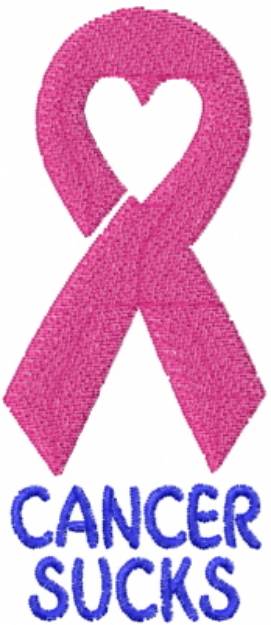 Picture of Cancer Sucks Pink Ribbon Machine Embroidery Design