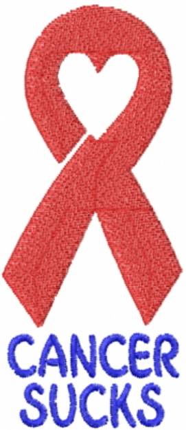 Picture of Cancer Sucks Red Ribbon Machine Embroidery Design