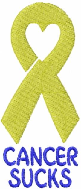 Picture of Cancer Sucks Yellow Ribbon Machine Embroidery Design