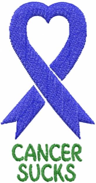 Picture of Cancer Blue Ribbon Machine Embroidery Design