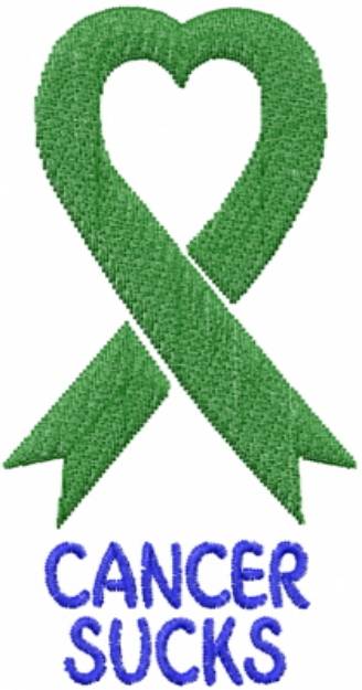 Picture of Cancer Green Ribbon Machine Embroidery Design