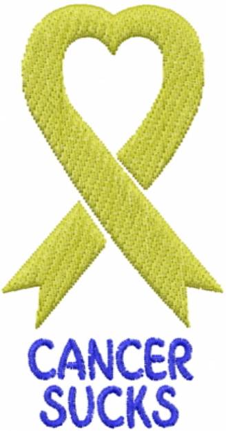 Picture of Cancer Yellow Ribbon Machine Embroidery Design