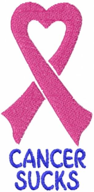 Picture of Cancer Heart Ribbon Pink Machine Embroidery Design