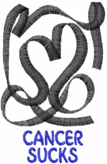 Picture of Cancer Heart Abstract Black Machine Embroidery Design