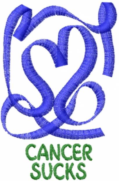 Picture of Cancer Heart Abstract Blue Machine Embroidery Design
