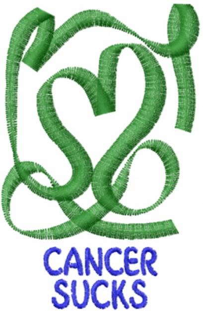 Picture of Cancer Heart Abstract Green Machine Embroidery Design