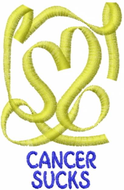 Picture of Cancer Heart Abstract Yellow Machine Embroidery Design