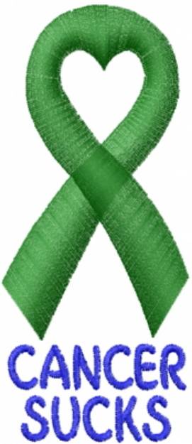 Picture of Satin Cancer Heart Green Machine Embroidery Design