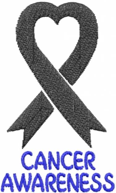 Picture of Awareness Ribbon Black Machine Embroidery Design