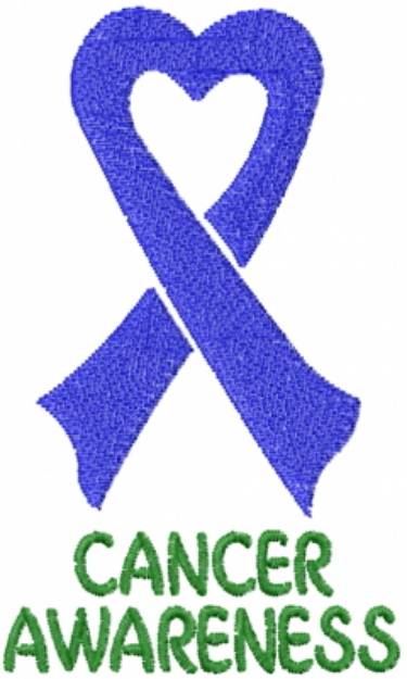 Picture of Awareness Heart Blue Machine Embroidery Design