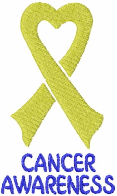 Picture of Awareness Heart Yellow Machine Embroidery Design