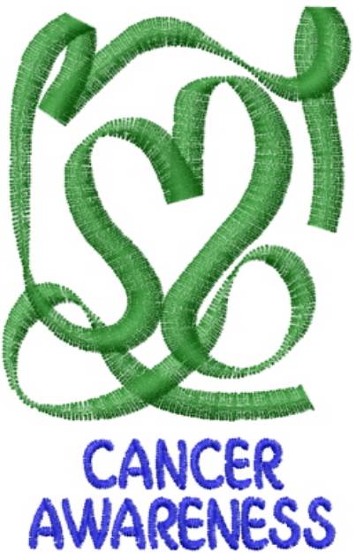 Picture of Abstract Awareness Heart Green Machine Embroidery Design