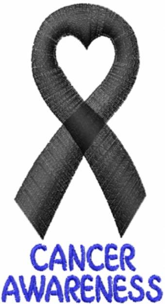 Picture of Satin Awareness Heart Black Machine Embroidery Design