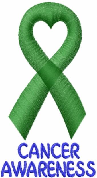 Picture of Satin Awareness Heart Green Machine Embroidery Design