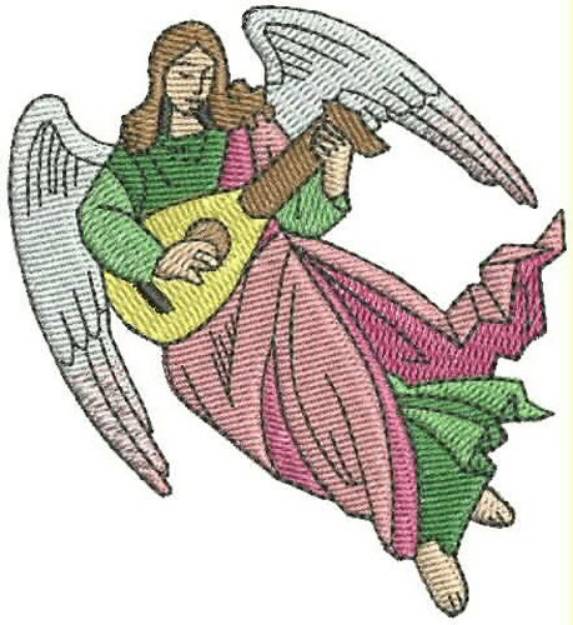 Picture of Angel With Lute Machine Embroidery Design