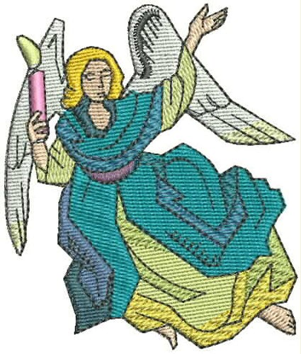 Angel With Candle Machine Embroidery Design
