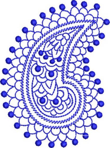 Picture of Bluework Paisley Machine Embroidery Design