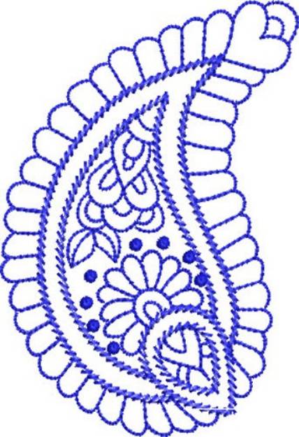 Picture of Bluework Paisley Machine Embroidery Design