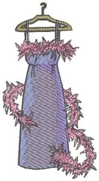 Picture of Feathered Evening Dress Machine Embroidery Design