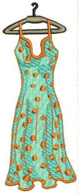 Picture of Polka Dot Summer Dress Machine Embroidery Design