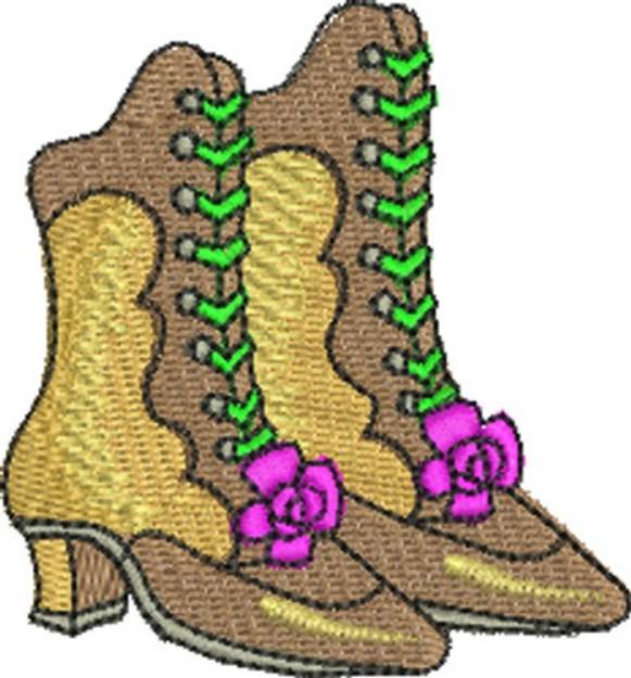 Picture of Victorian Boots Machine Embroidery Design