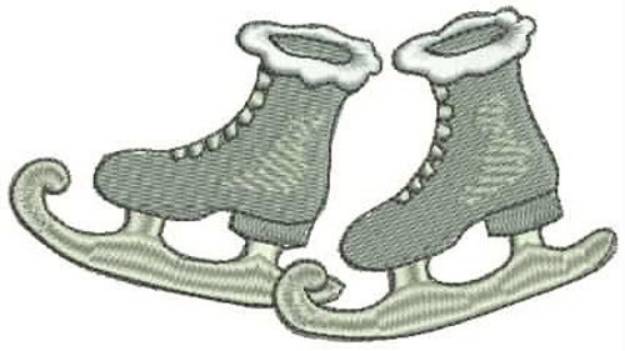 Picture of Silver Ice Skates Machine Embroidery Design