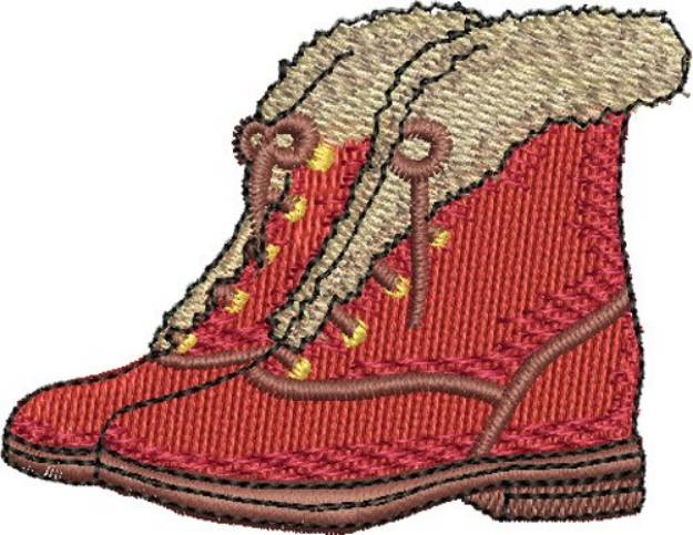 Picture of Fur Lined Boots Machine Embroidery Design