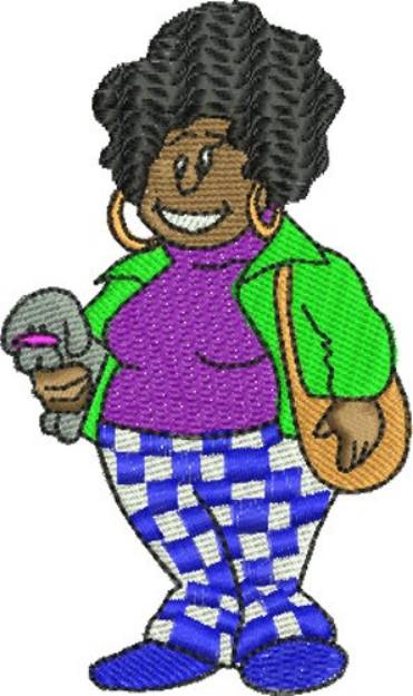 Picture of African American Woman Machine Embroidery Design