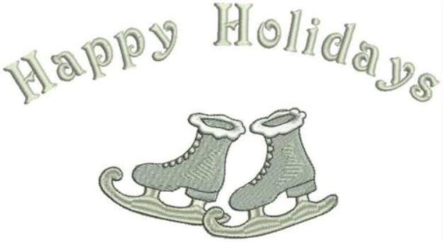 Picture of Happy Holidays & Skates Machine Embroidery Design