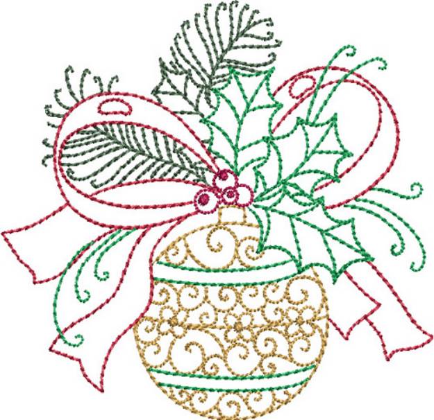 Picture of Redwork Christmas Decooration Machine Embroidery Design
