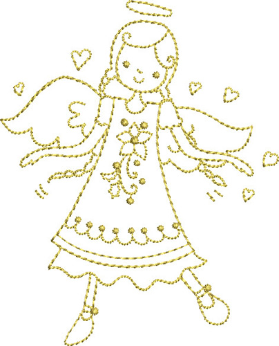 Golden Angel Machine Embroidery Design