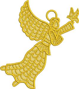 Picture of FSL Angel With Dove Machine Embroidery Design